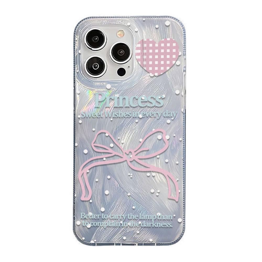 Ins girl powder love butterfly подходит для iPhone17promax лазерный чехол для мобильного телефона 14/15 большое отверстие 13 противоударный