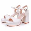 Fashion Women Party Evening Wedding Shoes for Women Summer Fashion Women Platform Super High White Peep Toe Sandals Plus Size 34-42