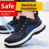 Steel Toe Safety Boots Work Sneakers for Men Anti Smashing Safety Shoes Anti-puncture Work Slip-Resistant Waterproof Lightweight