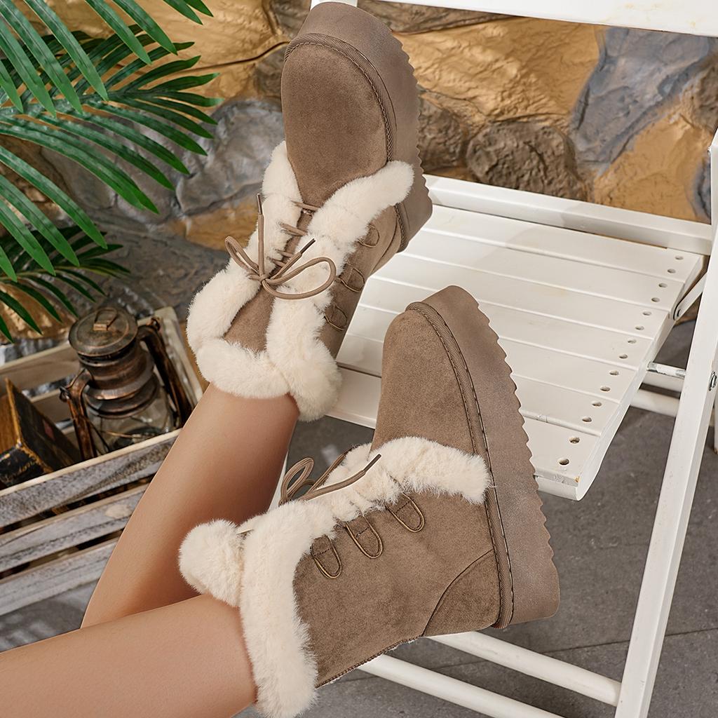 Fashion 2025 Winter Women's Snow Boots New Fashion Plush Platform Shoes Outdoor Warm Boots Women Shoes