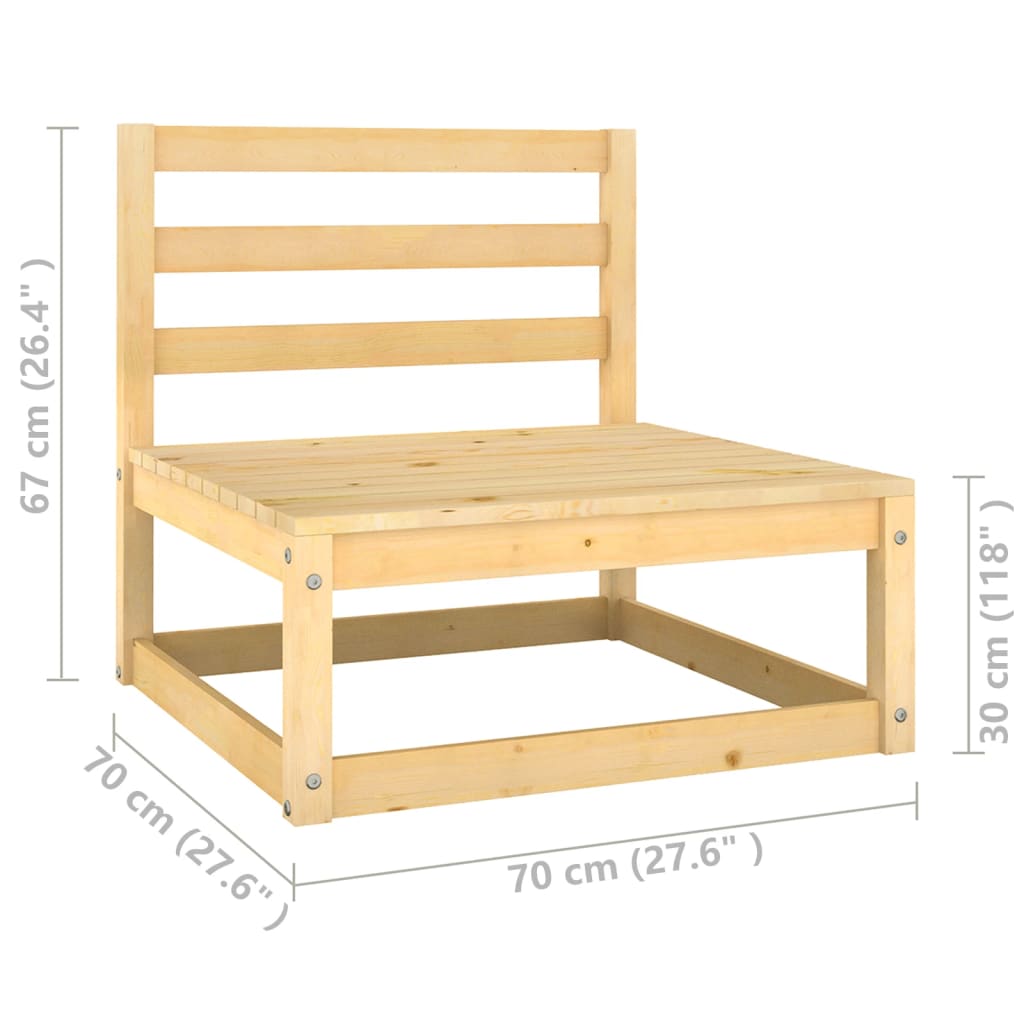 3 Piece Garden Lounge Set with Cushions Solid Pine Wood