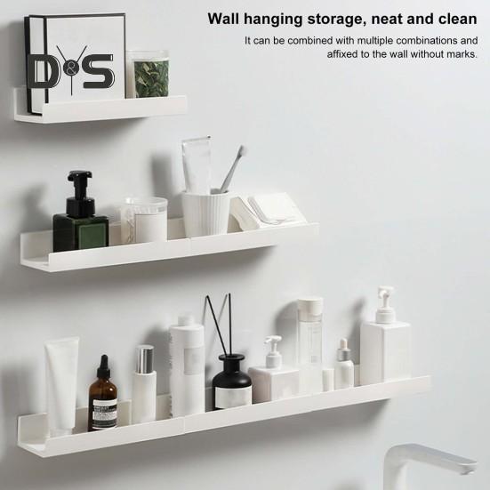 Bathroom Wall Shelf Traceless Stickers Easy Install Storage Rack Home Decor Wall Mounted Shelf Kitchen Toys Essentials Organizer