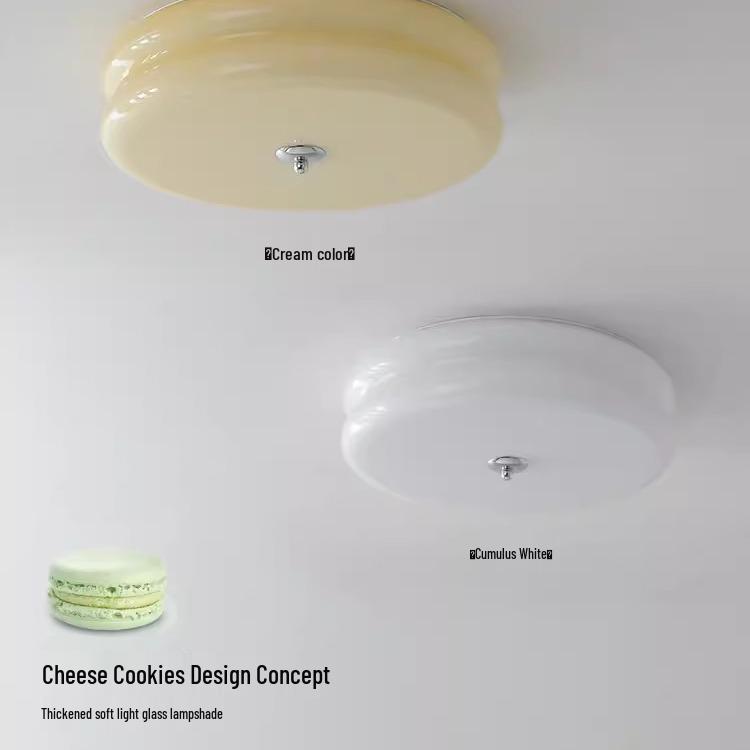 Винтажный потолочный светильник Баухаус из французского кремового стекла для спальни или балкона