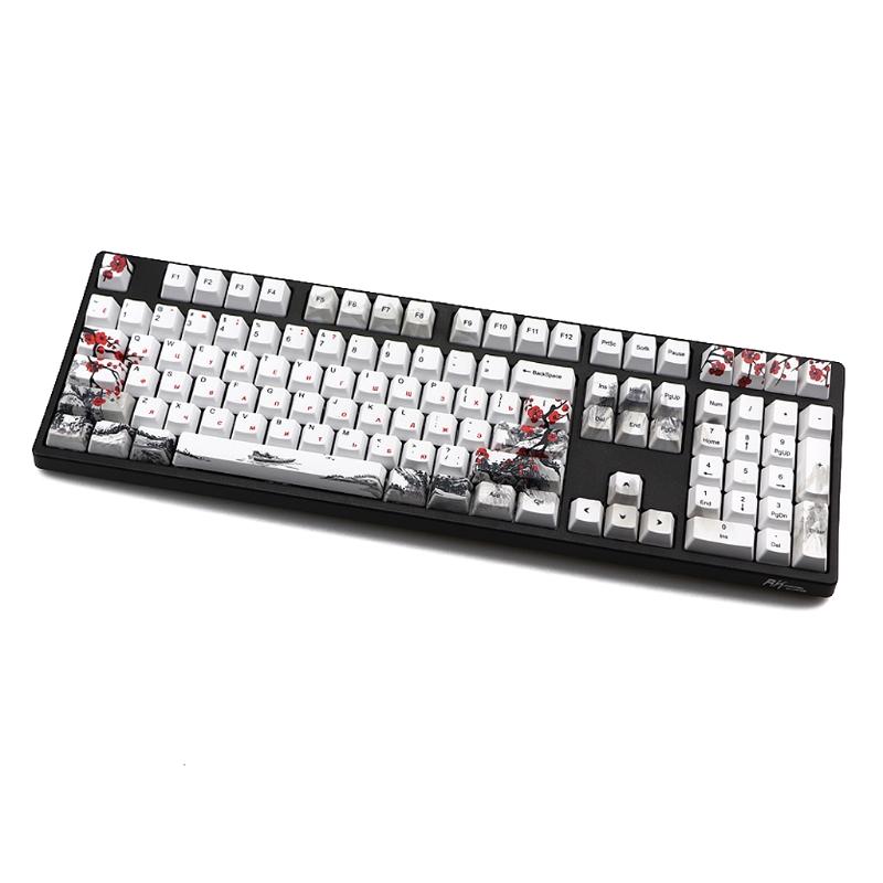 110 клавиш OEM профиль DYE-Sub Ботаническая сливовая ветвь PBT колпачки для клавиш Сублимация с 1.75U 2U Shift 6.25U Пробел