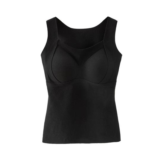 Женская термомайка без рукавов со встроенным бюстгальтером, на флисовой подкладке, теплая, базовый слой, туника, майка, нижняя рубашка для холодной погоды