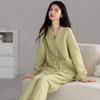Пижама из воздушного хлопка женская весенне-осенняя утолщенная из чистого хлопка домашняя одежда осенне-зимний межслойный тонкий стеганый хлопковый комплект