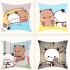 45x45cm Bubu Dudu Pillow Cover Microfiber Soft Anime Throw Pillow Case Comfortable Washed Material Pillow Shell Sofa