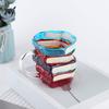 3D цветная стеклянная кружка в виде стопки книг Декоративная книжная стопка Кофейная кружка Цветная книжная кружка для воды для кухонной посуды