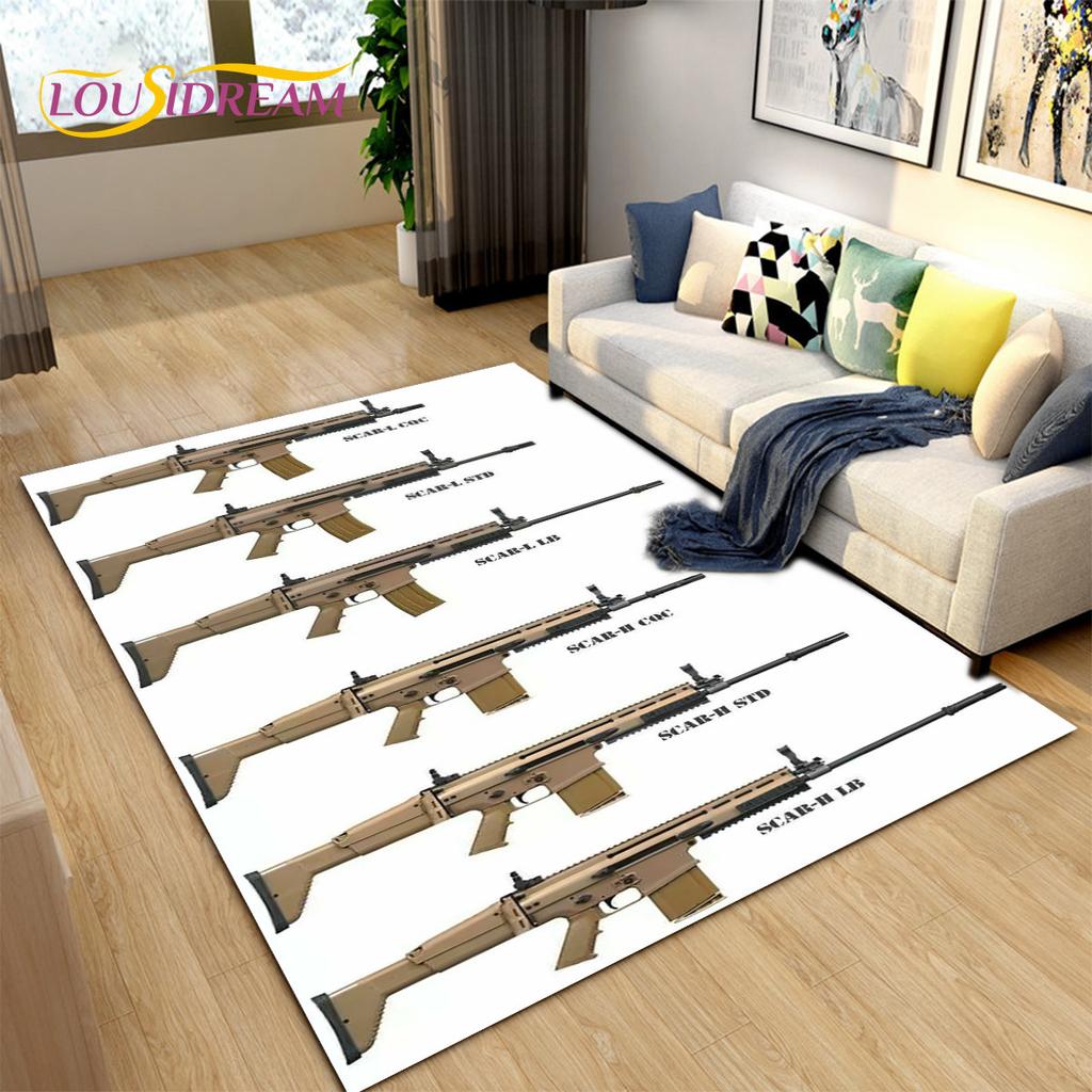 3D винтовка, пистолет, револьвер, коврик с героями мультфильмов, коврик для гостиной, спальни, кухонный коврик, противоскользящий коврик для ванной комнаты