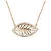 [M8863] - Gold Plated Necklace 'Gold Leaf' White Gold - 28x15 Mm