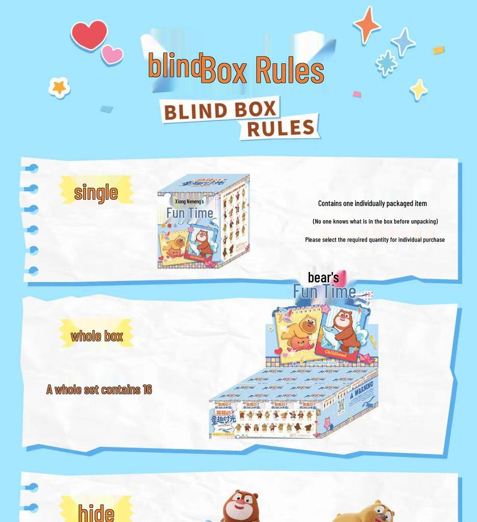 Забавный мишка Сюнсюна: Серия Blind Box Игрушка-фигурка - Окрашенное украшение