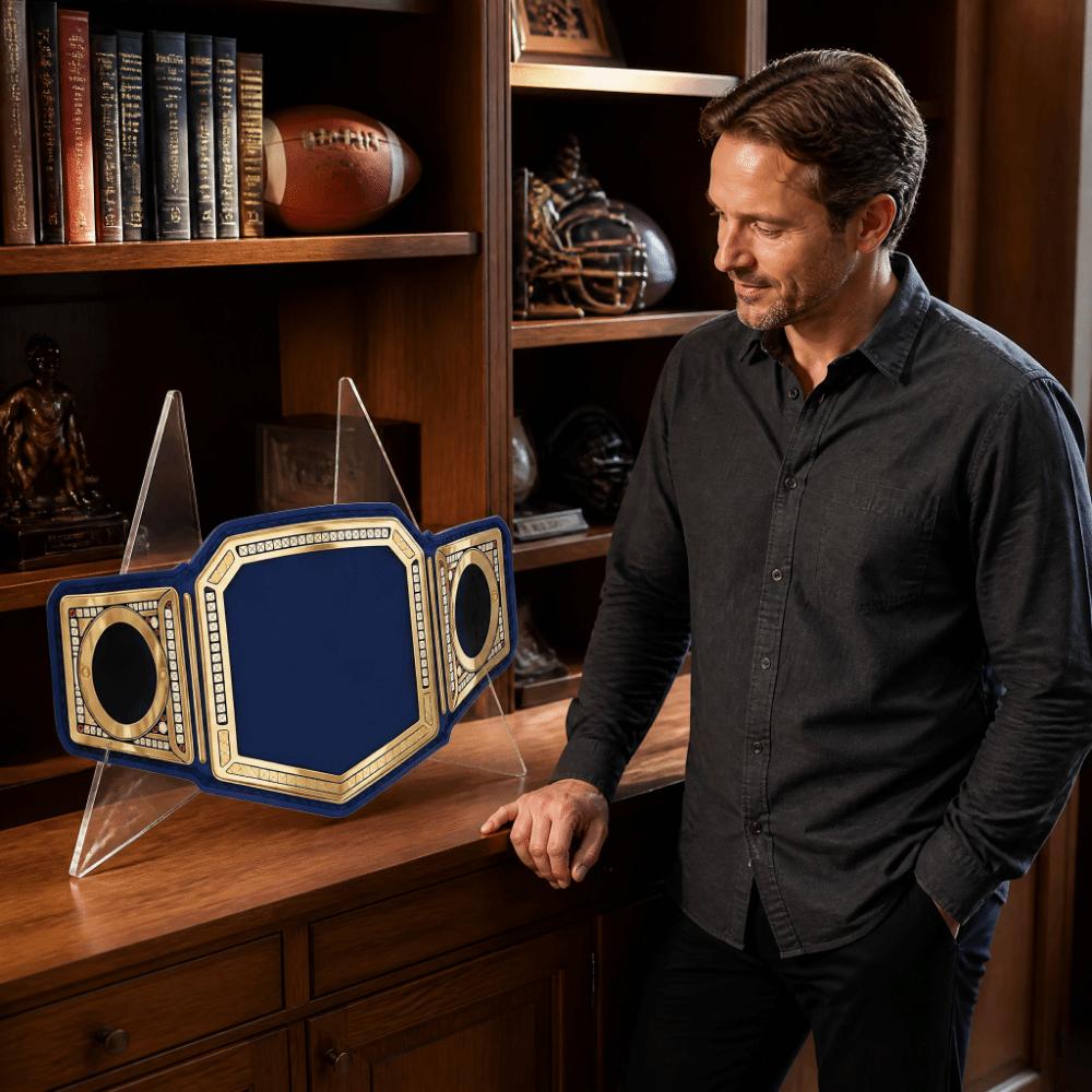 14pcs Clear Design Belt Display Stand Acrylic Material Wrestling Belt Holder Boxing Belt Showcase
