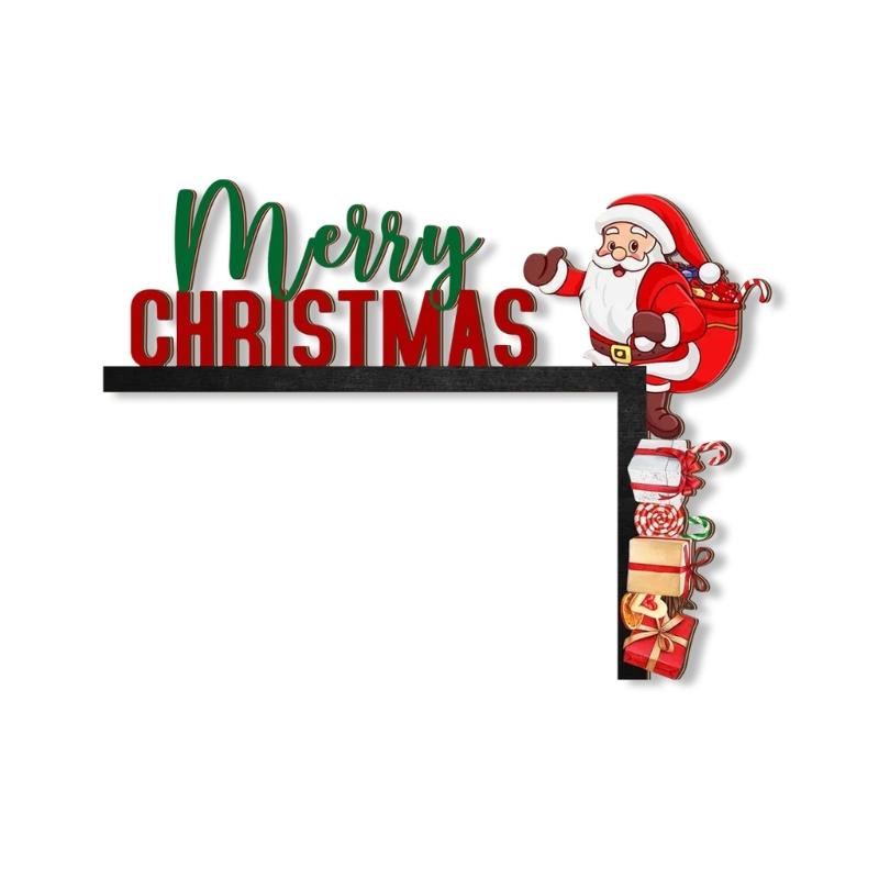 Creative Christmas Santa Ornament Wooden Door Hanger Ornament Wall Decoration For Holiday Party Supplies