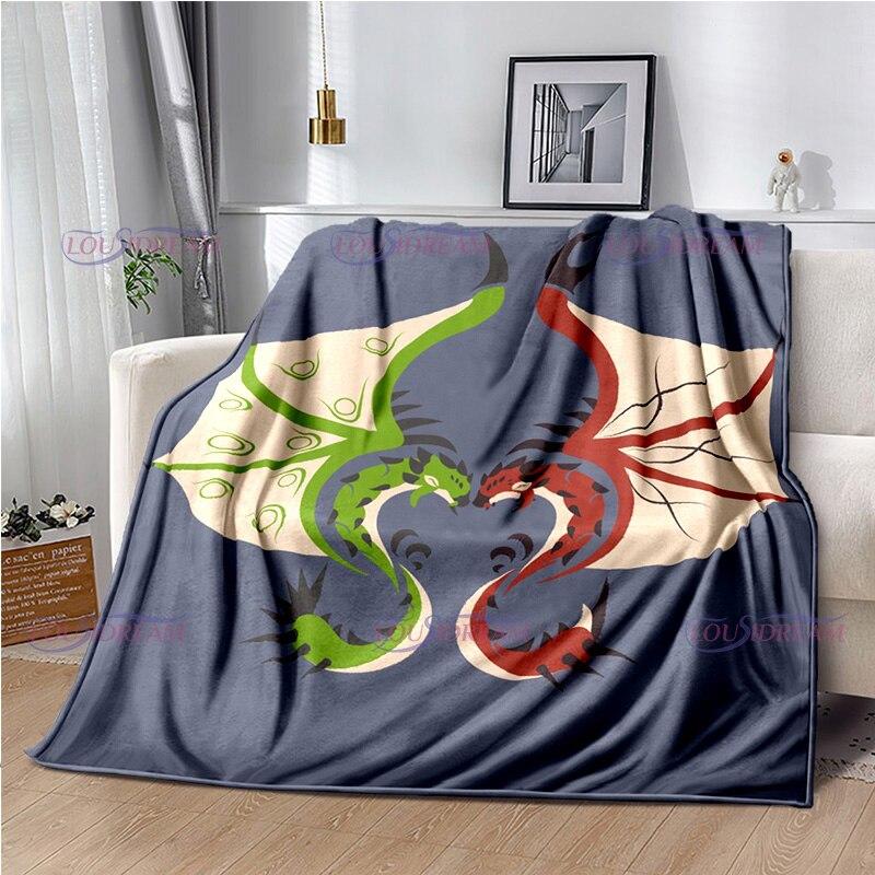 Monster Hunter Stories Soft Flannel Blanket Cartoon Blanket for All Seasons Warm Cozy Fluffy Blanket for Sofa Bed Living Room