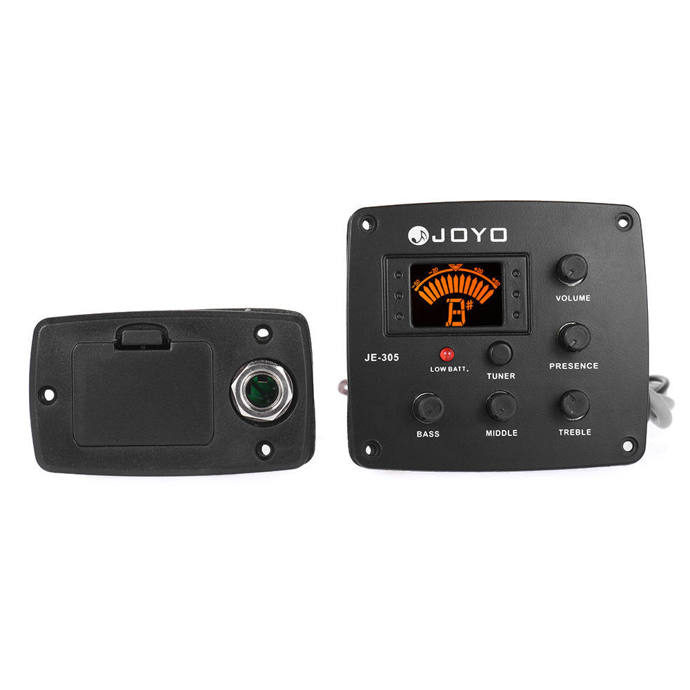 JOYO JE-305 Acoustic Guitar Piezo Pickup Preamp 4-Band EQ Equalizer Tuner System with LCD Display