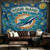 Custom Name Miami Dolphins2 Printed Tapestry – Wall Hanging for Bedrooms, Dorms, and Home Decor