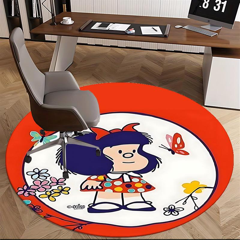 Mafalda Chair Mat - Round Carpet for Home Decor, Office Use, Living Room