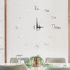 3D Wall Clock Mirror Wall Stickers  Creative DIY Wall Clocks Removable Art Decal Sticker Clock Wall Decor for Home Office Room
