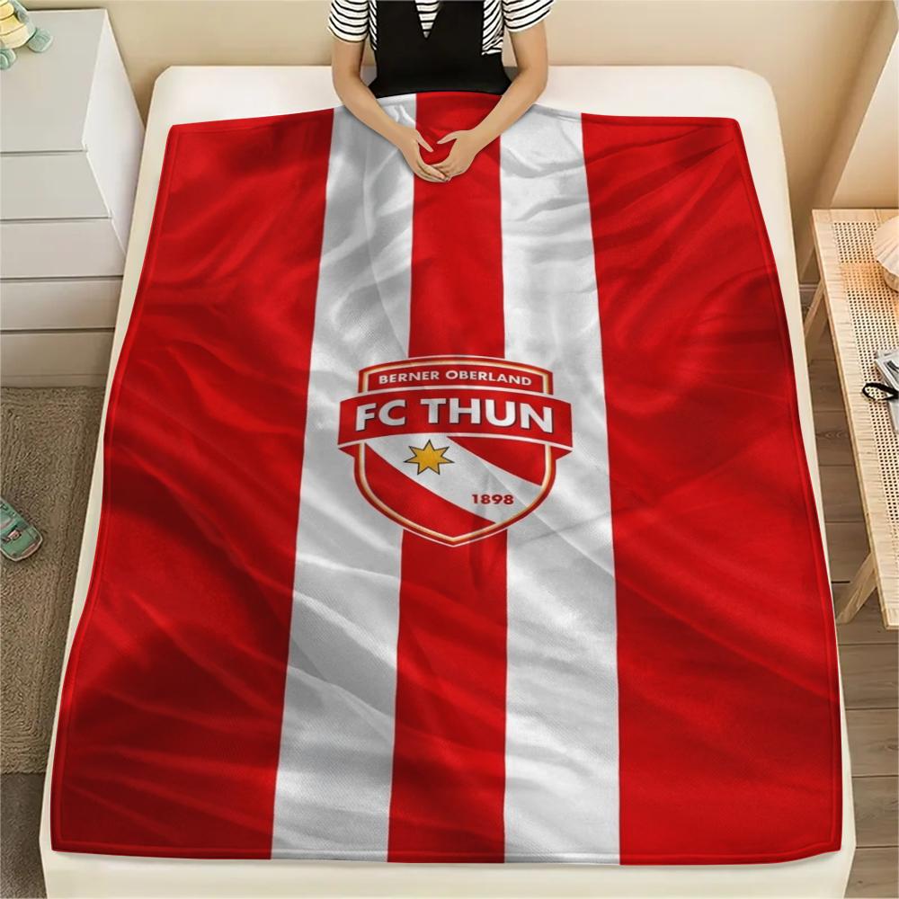 Фланелевое одеяло с принтом Fc Thun, Высококачественное, Удобное для всех сезонов, Декор для дома, Тепло и уют, Идеально для рождественских подарков