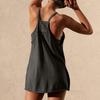 Женское теннисное платье, тренировочное платье с шортами, без рукавов, на тонких бретельках, спортивные платья для гольфа
