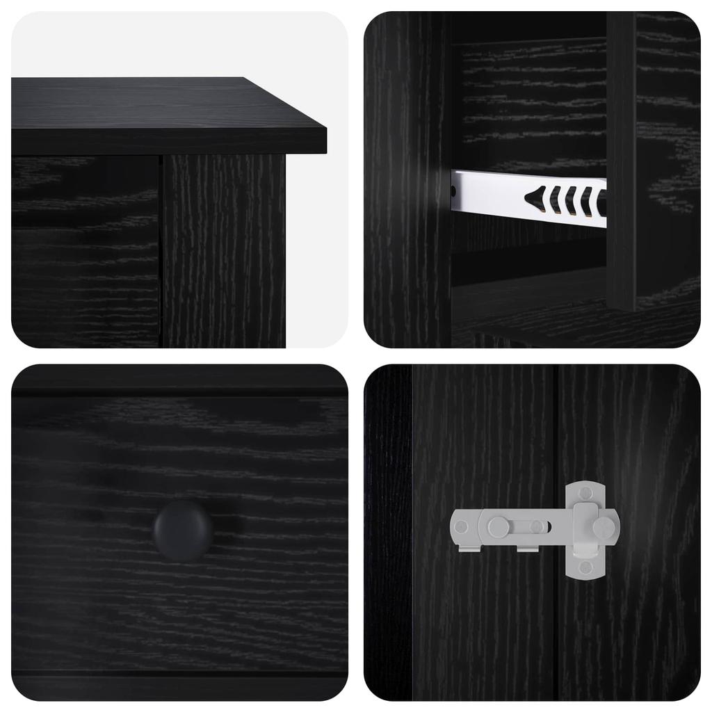 Dog Cage Furniture Black Oak Look 50 x 47.5 x 80 cm