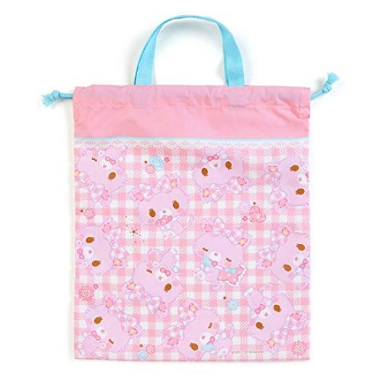 Sanrio Mukle Dreamy Drawstring Bag with Handle (Check)