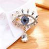 Hollow Out Devil Eye Brooch Pin Crystal Pendant Banquet Clothes Pin  Decoration