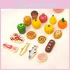 Toy Kitchen Kids Set With Wooden Fruits Vegetables Bread For Role Playing Fun