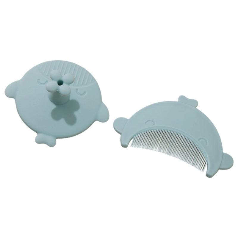 Silicone Massage Shampoo Brush Baby Bath Cradle Caps Brush Comb Scrubber Brush Universal for Newborns Baby Essential