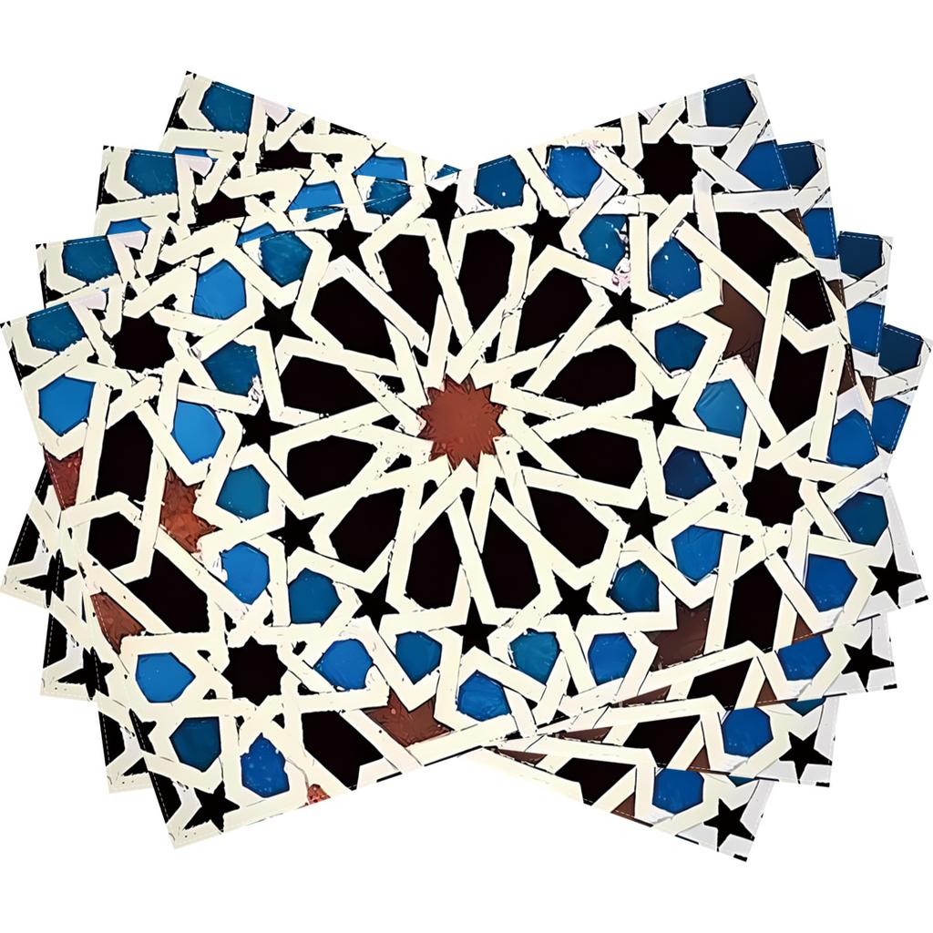 4/6/8pcs Placemats in Geometric Shapes, Suitable for Home Dining and Party Decoration, Suitable for Home Dining and Party Decoration