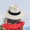 Beach Straw Hat Solid Color Wide Brim Sunshade Anti-UV Breathable Foldable Color Matching Summer Vacation Sun Cap Unisex Travel Hat