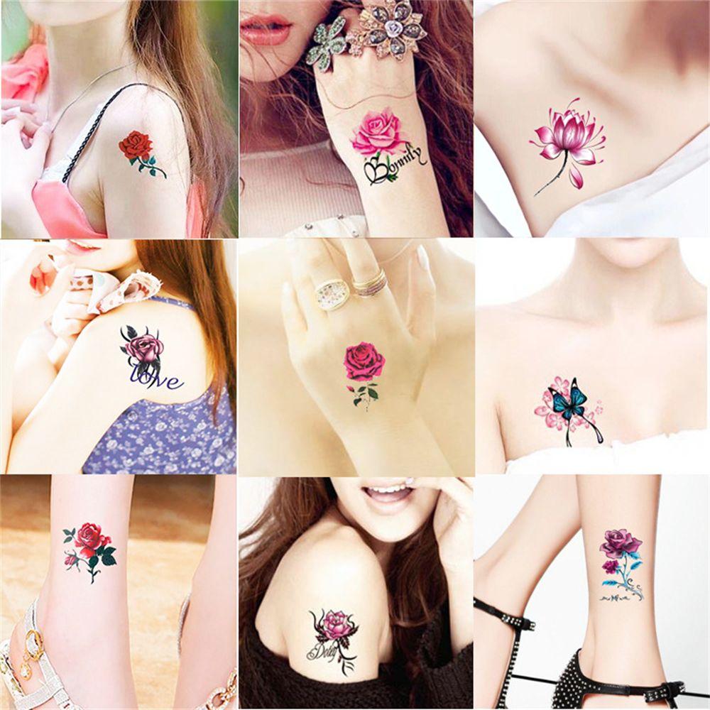 Gift Women Butterfly Flower Body Art Stickers Waterproof Temporary Tattoo Stickers