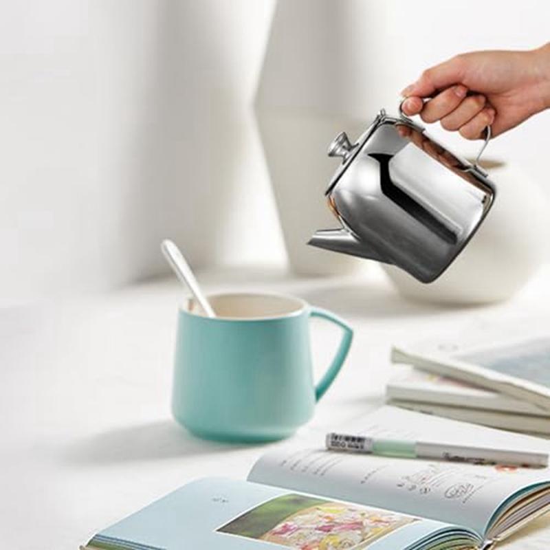 Чайник из нержавеющей стали, непроливающийся металлический чайник, чайник для чая 20 унций с коротким прямым носиком, кувшин для холодной воды, кофейник