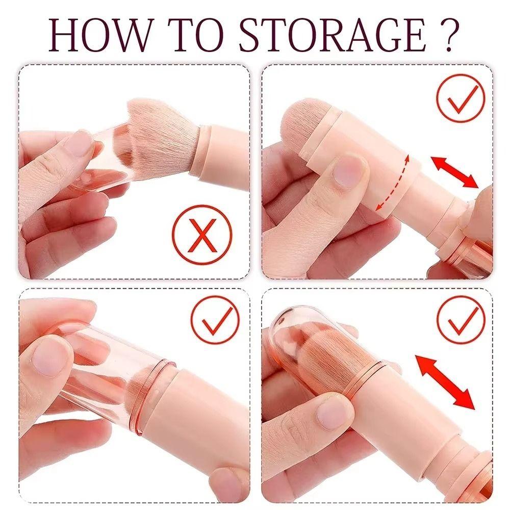 Portable Makeup Brush 4-in-1 Blending Powder Brush High Quality Blush Brush Travel