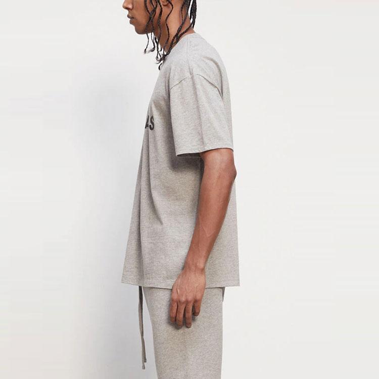 Fear of God Essentials Лого-футболка FW20 'Heather Oatmeal' Мужская 0125250500229260