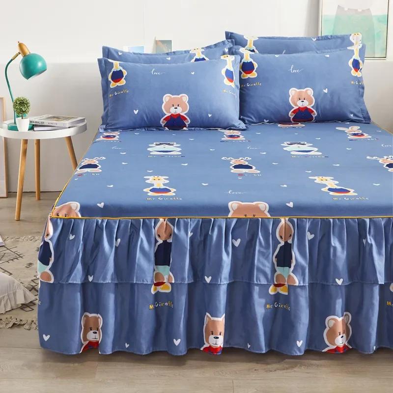 Покрывало для кровати в пасторальном стиле colchas de cama matrimonial Двойная кружевная юбка для кровати King Bedsheets Skirts (наволочку нужно заказать)