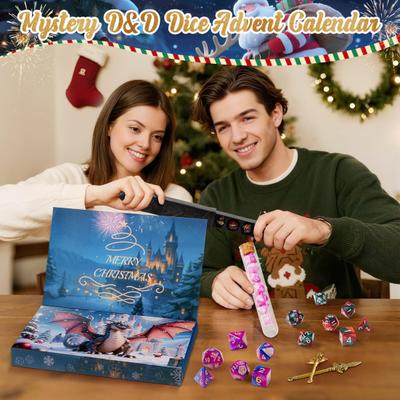2025 DND Кубики Адвент-календарь 24 дня Обучающая ролевая игра Священная коробка Уникальный подарок для поклонников Dungeons And Dragons