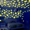 100 шт., светящиеся в темноте наклейки со звездами на стене дома, наклейка для детской комнаты