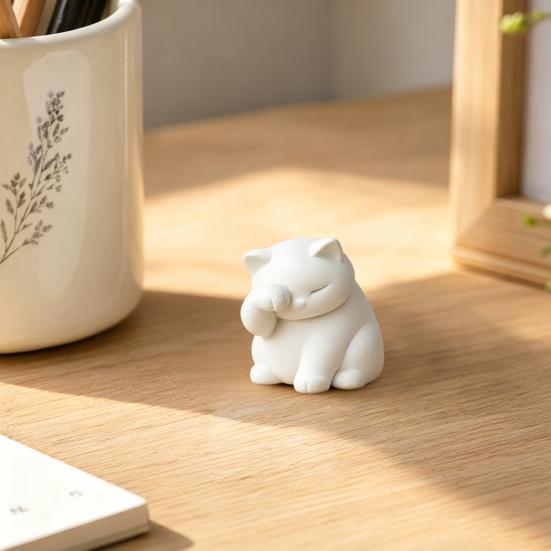 Украшение-кошка, 3D-печатное украшение-антистресс, Фигурка с матовой текстурой, закрывающая лицо кошки, для декора рабочего стола