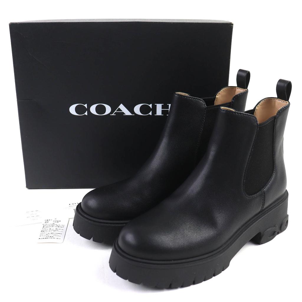 Отличные короткие ботинки COACH Lead Booties ботильоны с боковыми резинками черные 6.5 CM588 Б/У