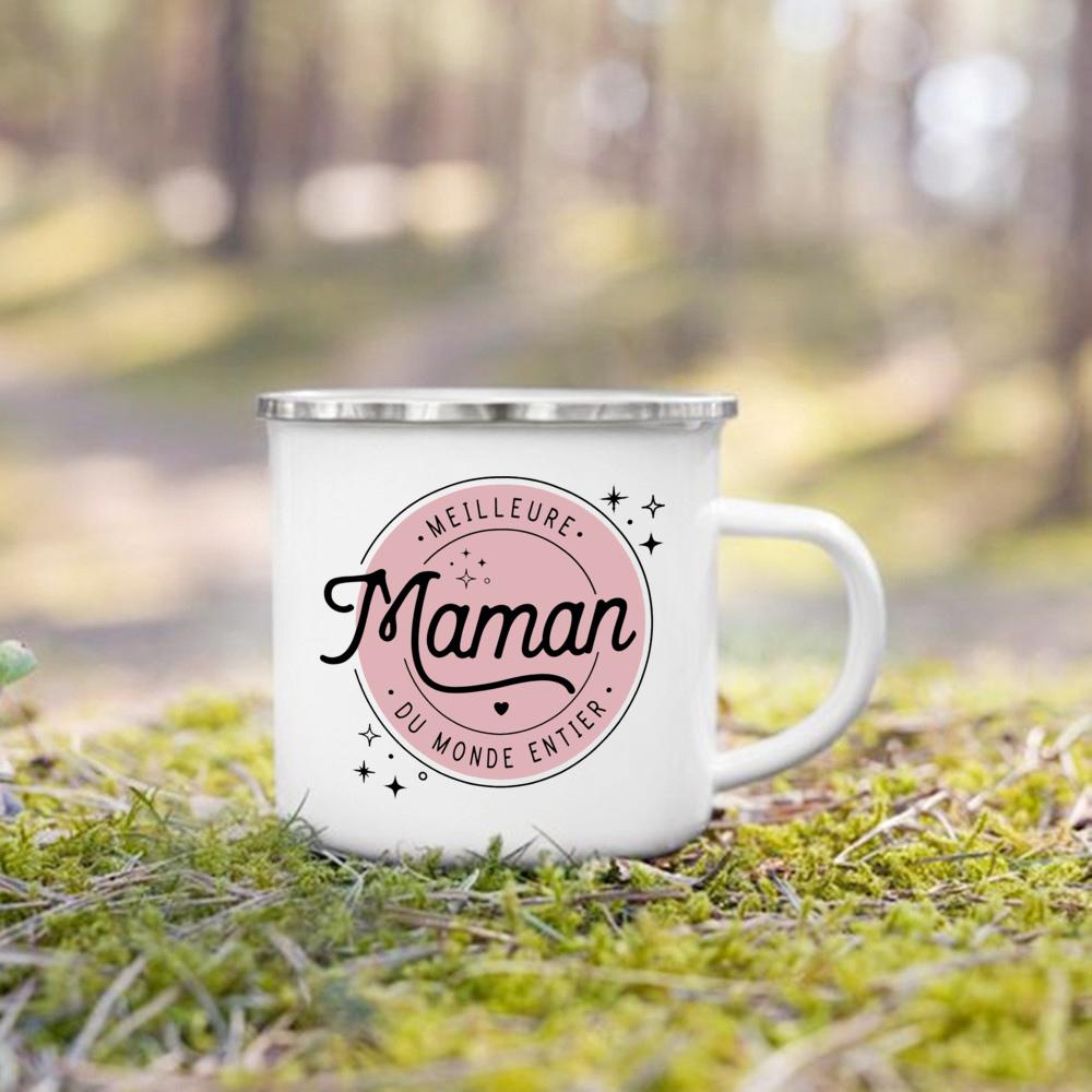 Best Mom In The World Print Mug Drinks Milk Cup Enamel Handle Mugs Creative Coffee Cups Handle Festive Birthday Gifts for Mother