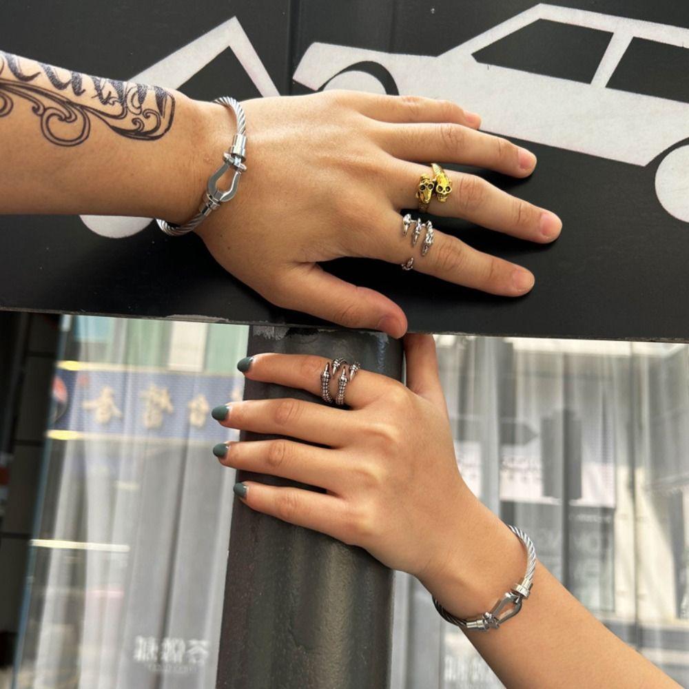 Подкова из нержавеющей стали плетеные браслеты простая магнитная застежка для мужчин