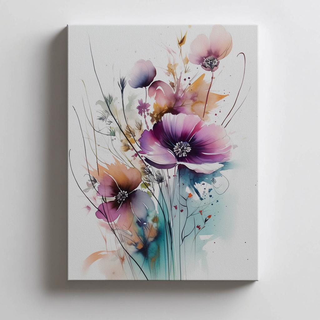 Field Bouquet Field Bouquet, 40X50 Cm, Gold Aluminum Frame, 230 Gsm Matte Paper