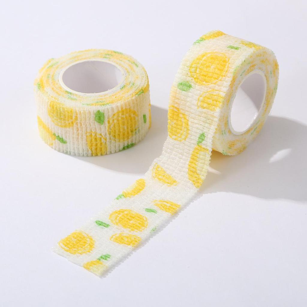 Милый мультяшный эластичный бинт для пальцев - Нетканый, Самоклеящийся, Прочный Студенческий Защитный Бинт