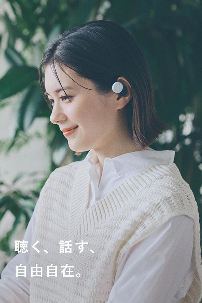 Nwm Open Ear Type Completely Wireless Ear Speaker Nwm DOTS Earphones Earphones That Do Not Block Your Ears Bluetooth NTT Sonority Charcoal Black