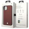 Etui do iPhone 14 BMW Leather Diamond Pattern burgundowy