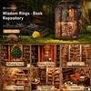 DIY Wooden Book Nook Figurines Miniatures Wisdom Rings Book Repository Bookend Home Decor Crafts For Friends Birthday Gifts