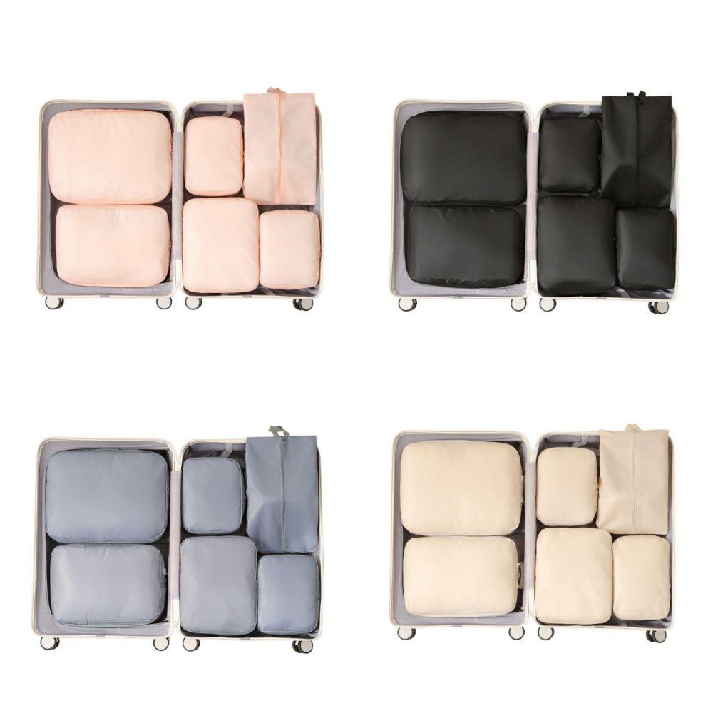 6Pcs/Set Large Capacity Luggage Compression Bag Washable Space-Saving Travel Organizer Bags Folding Portable Packing Cubes Set