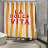 Полосатая шторка для душа La Dolce Vita, машинная стирка, всесезонная, водонепроницаемая, защита приватности, современный дизайн, в комплекте забавные крючки