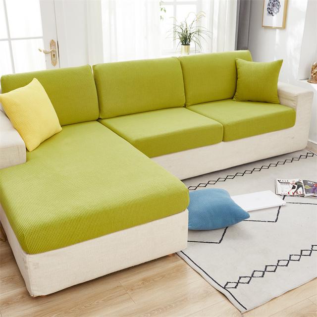 Жаккардовый чехол для подушки на сиденье дивана, чехол на стул, эластичный моющийся съемный чехол для сиденья, флисовая защита для дивана